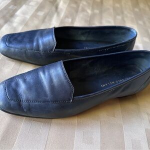 Ladies Antonio Melani Dark Navy Blue Leather Loafers Size‎ 7